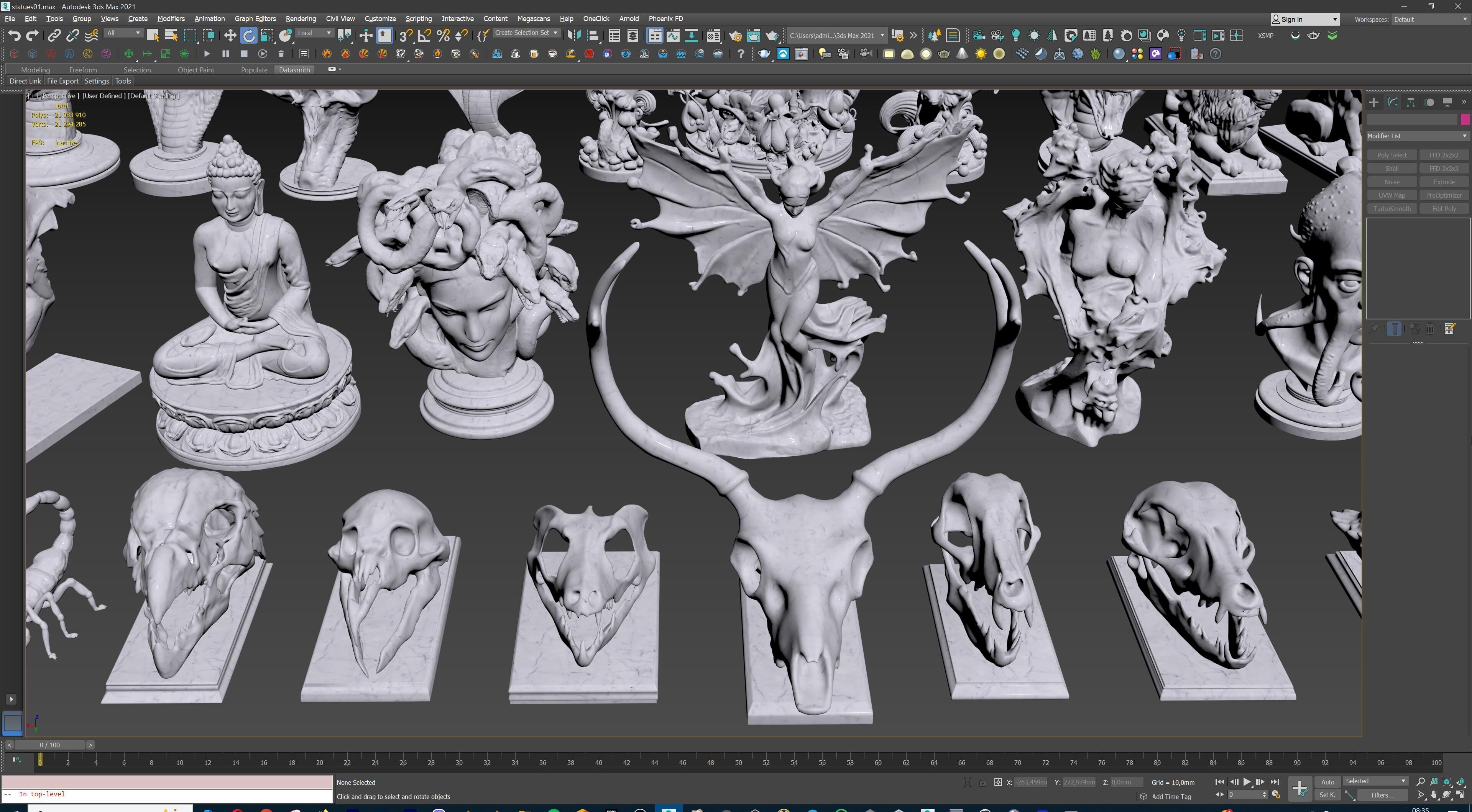 Fantasy Figurine Asset Pack 27 Stylized Statues 3D model_54