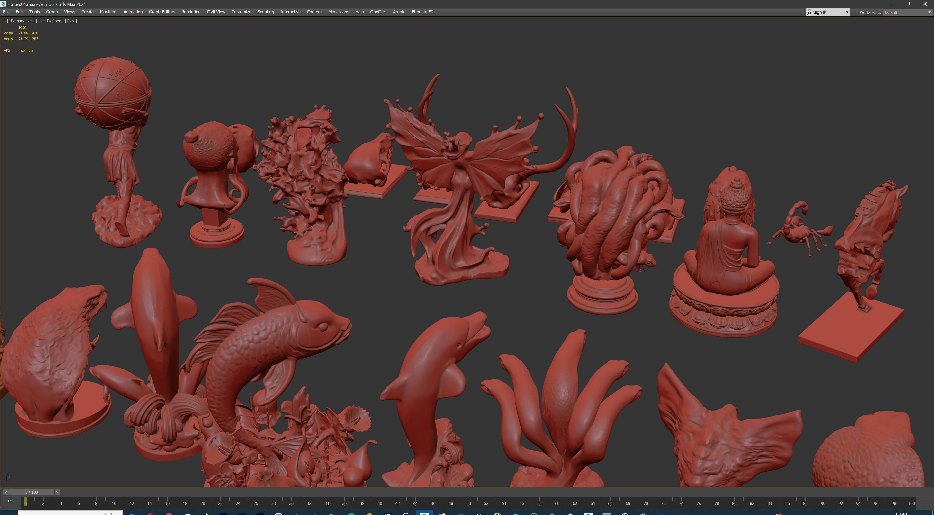 Fantasy Figurine Asset Pack 27 Stylized Statues 3D model_48