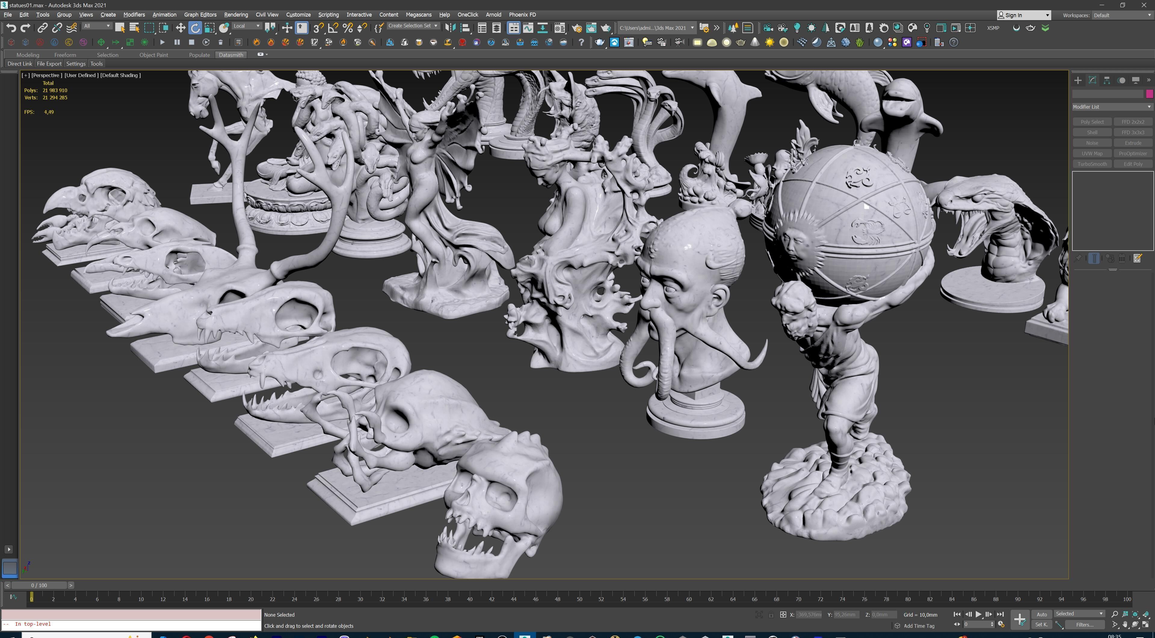 Fantasy Figurine Asset Pack 27 Stylized Statues 3D model_47