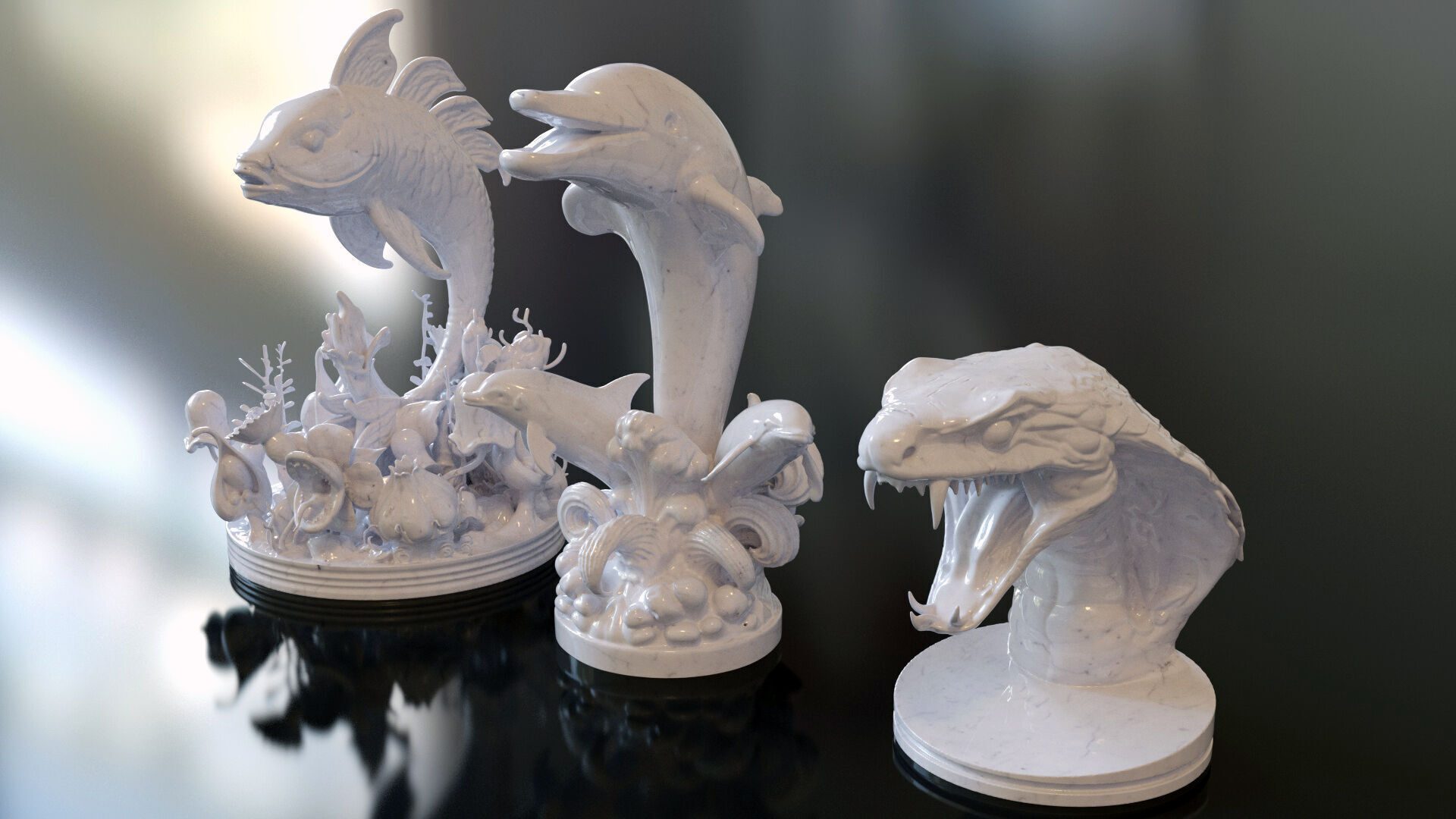 Fantasy Figurine Asset Pack 27 Stylized Statues 3D model_5