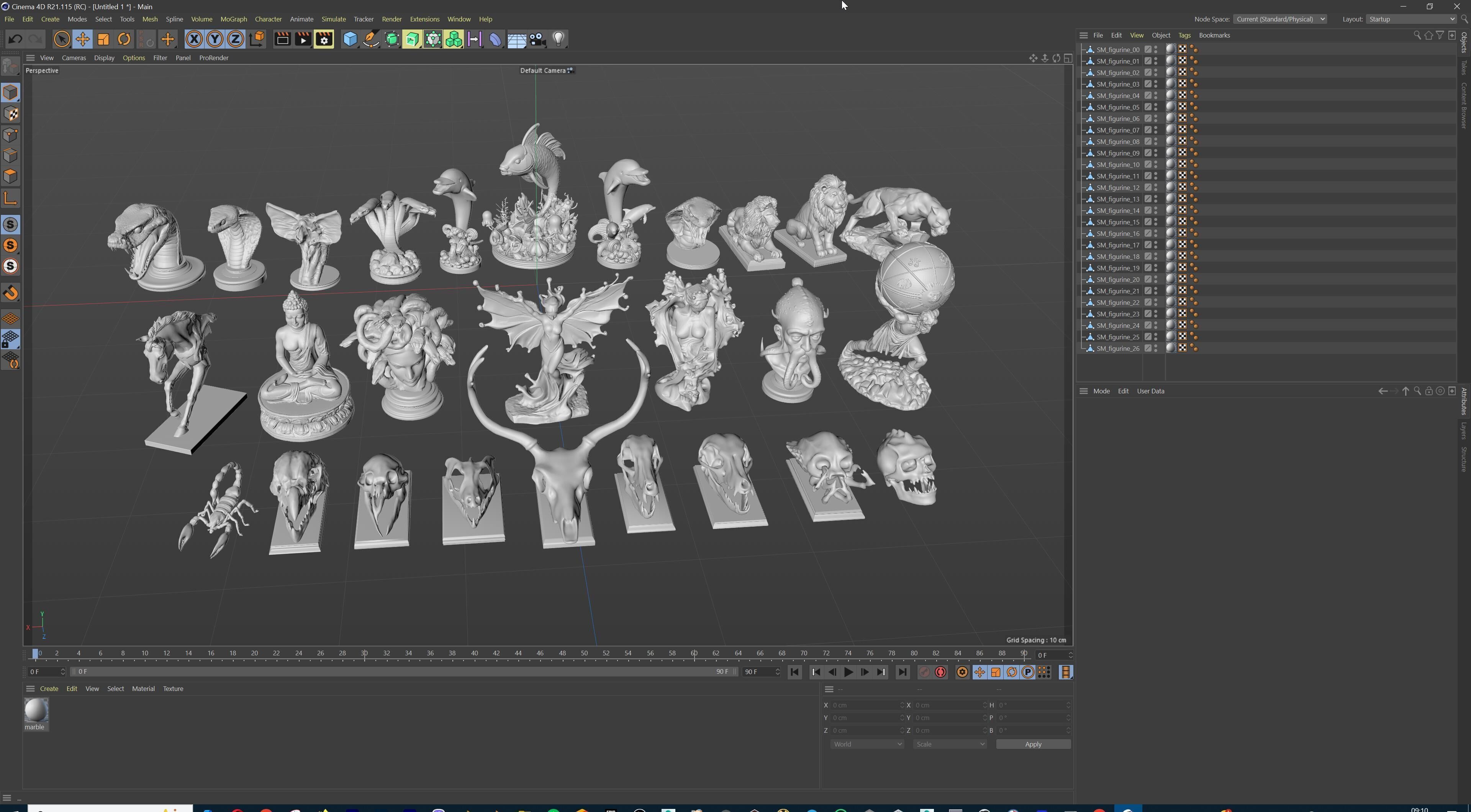 Fantasy Figurine Asset Pack 27 Stylized Statues 3D model_38