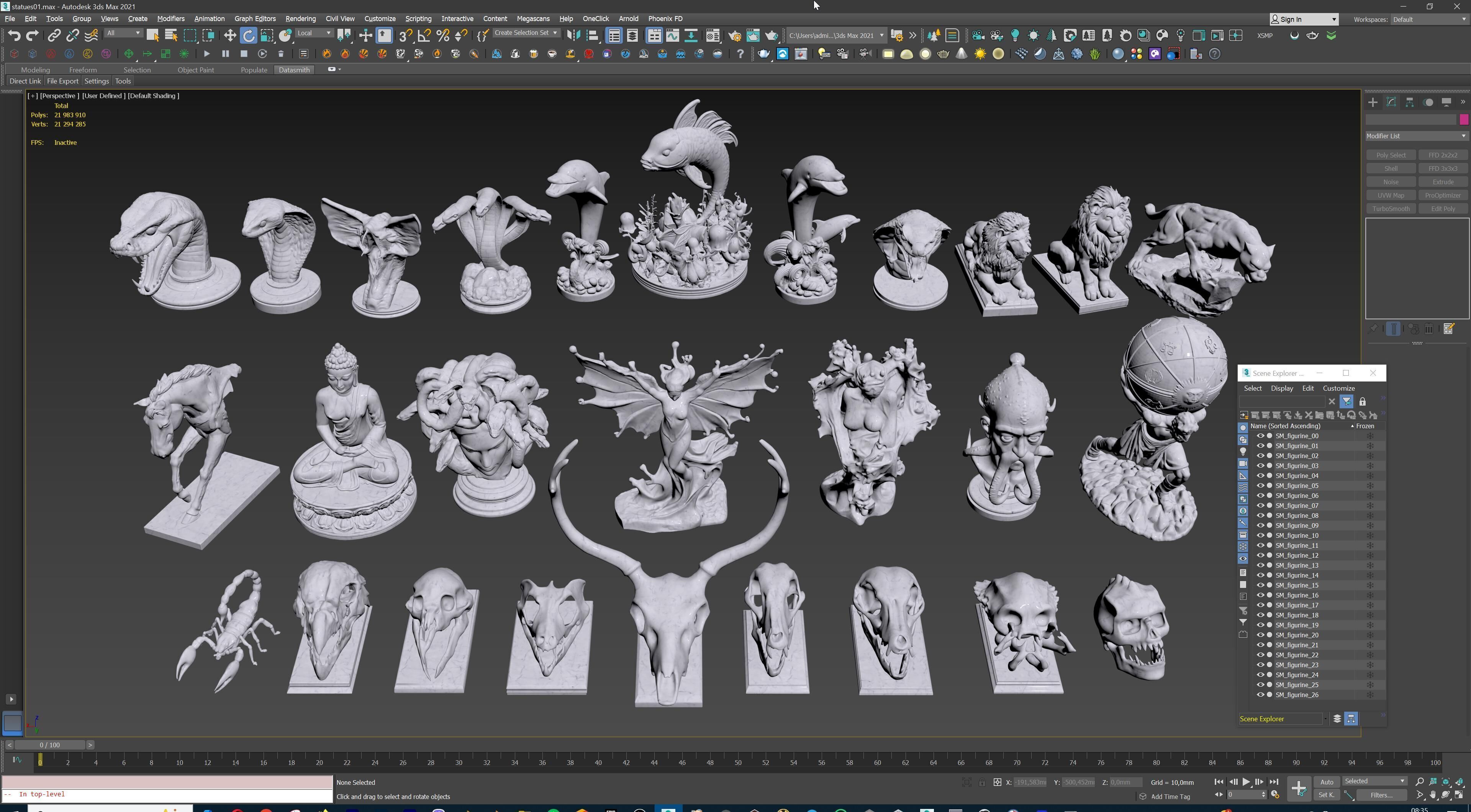 Fantasy Figurine Asset Pack 27 Stylized Statues 3D model_45