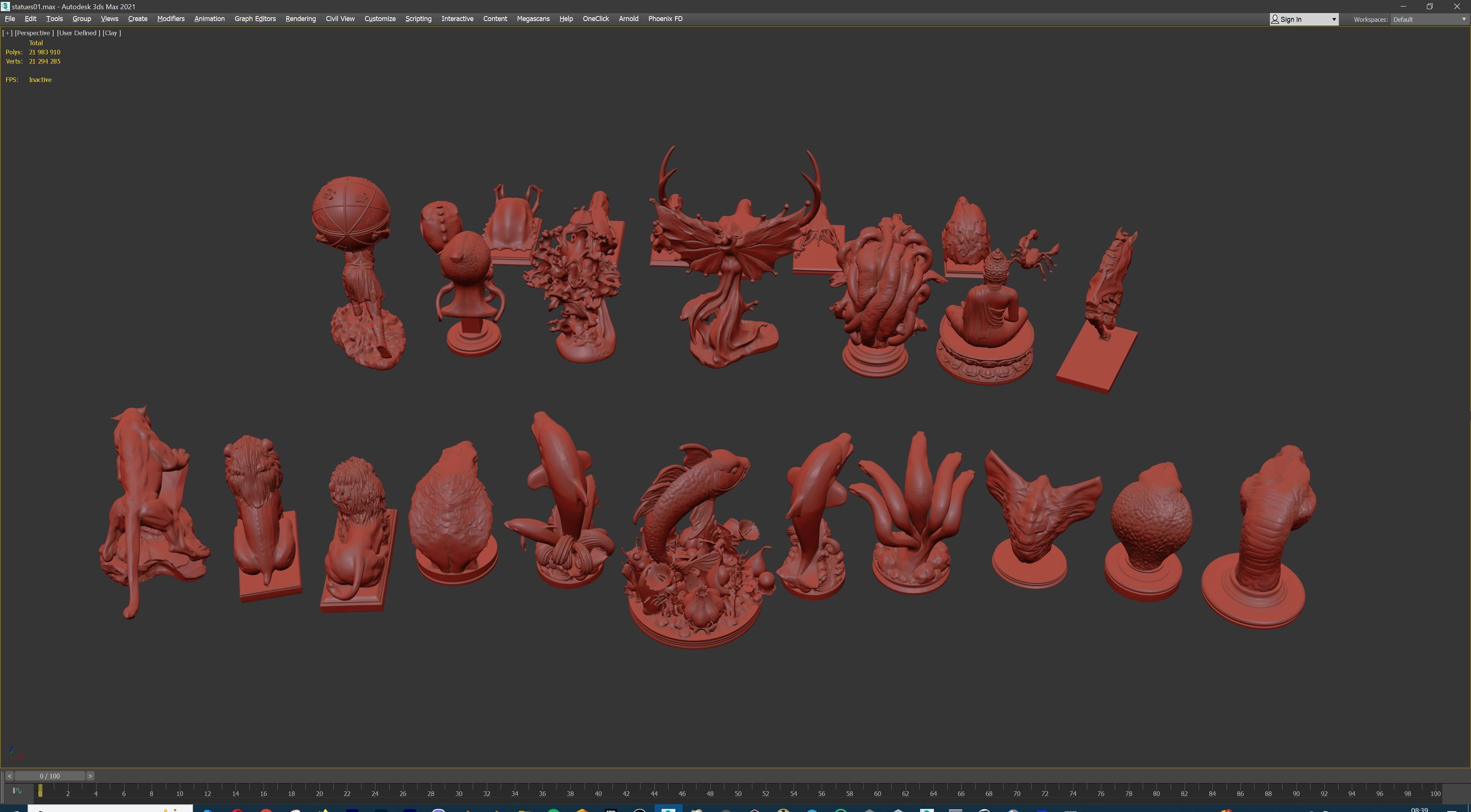 Fantasy Figurine Asset Pack 27 Stylized Statues 3D model_58