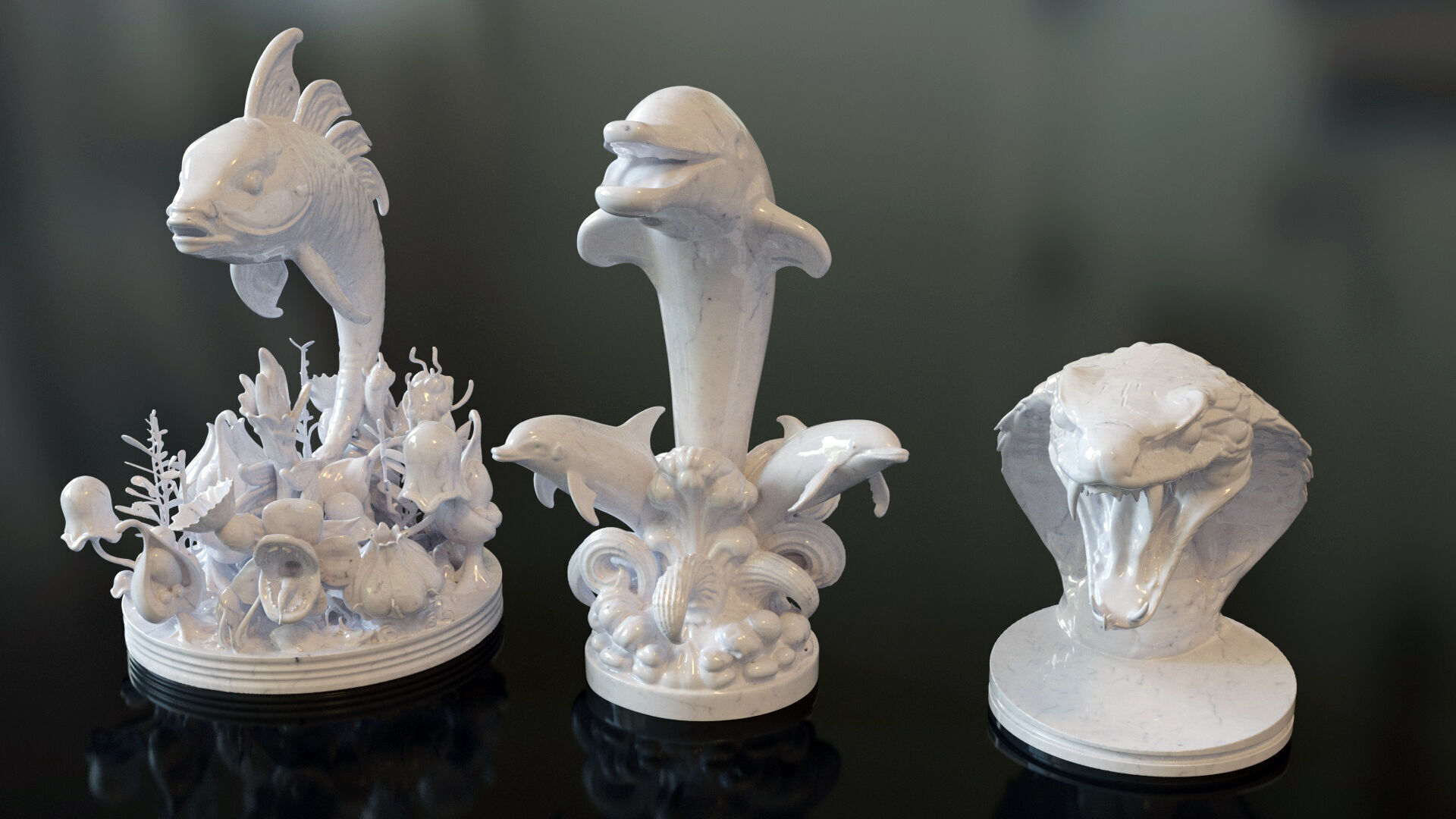 Fantasy Figurine Asset Pack 27 Stylized Statues 3D model_10