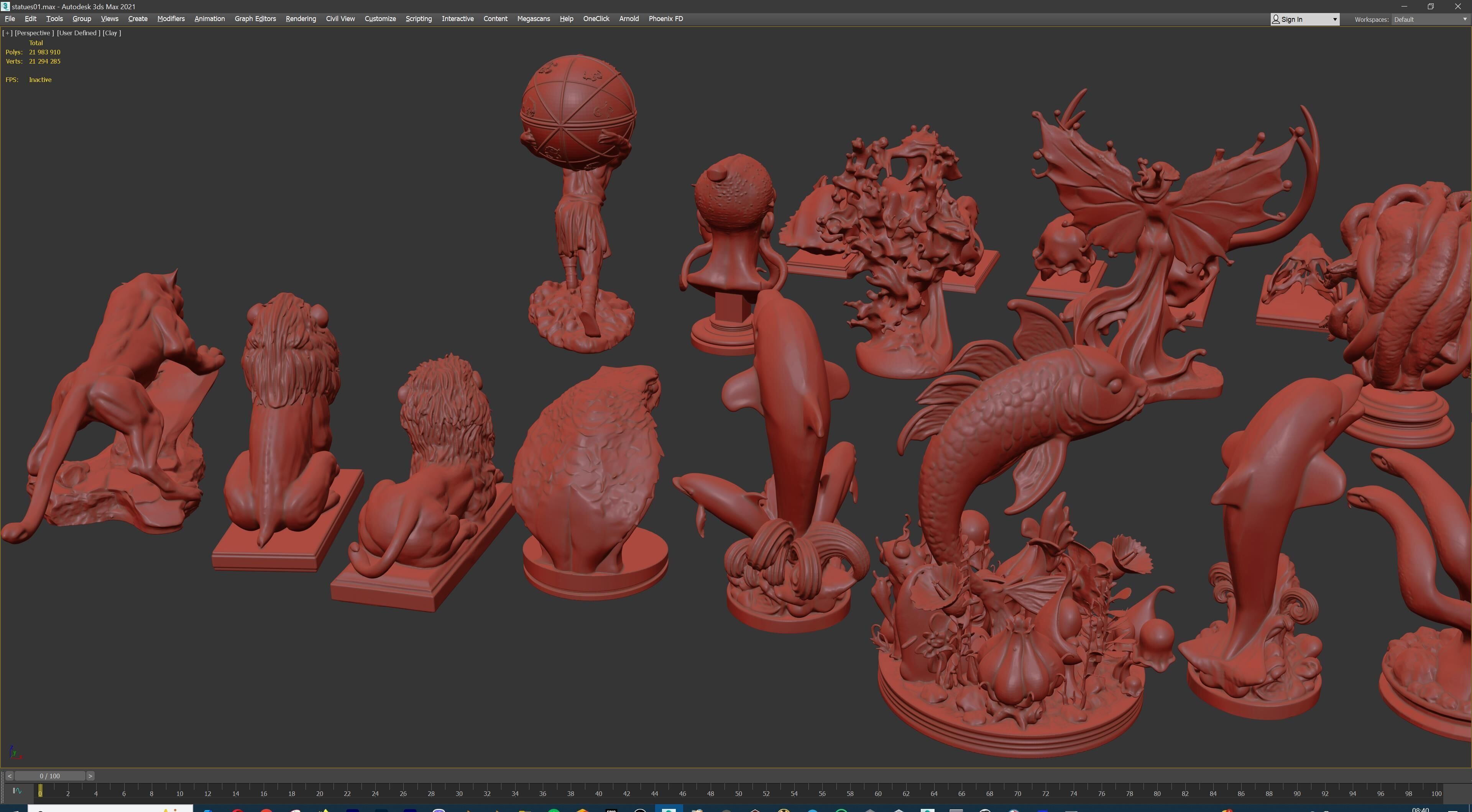 Fantasy Figurine Asset Pack 27 Stylized Statues 3D model_51