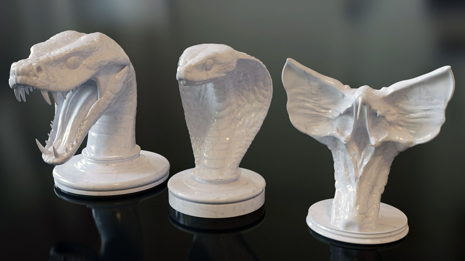 Fantasy Figurine Asset Pack 27 Stylized Statues 3D model_15