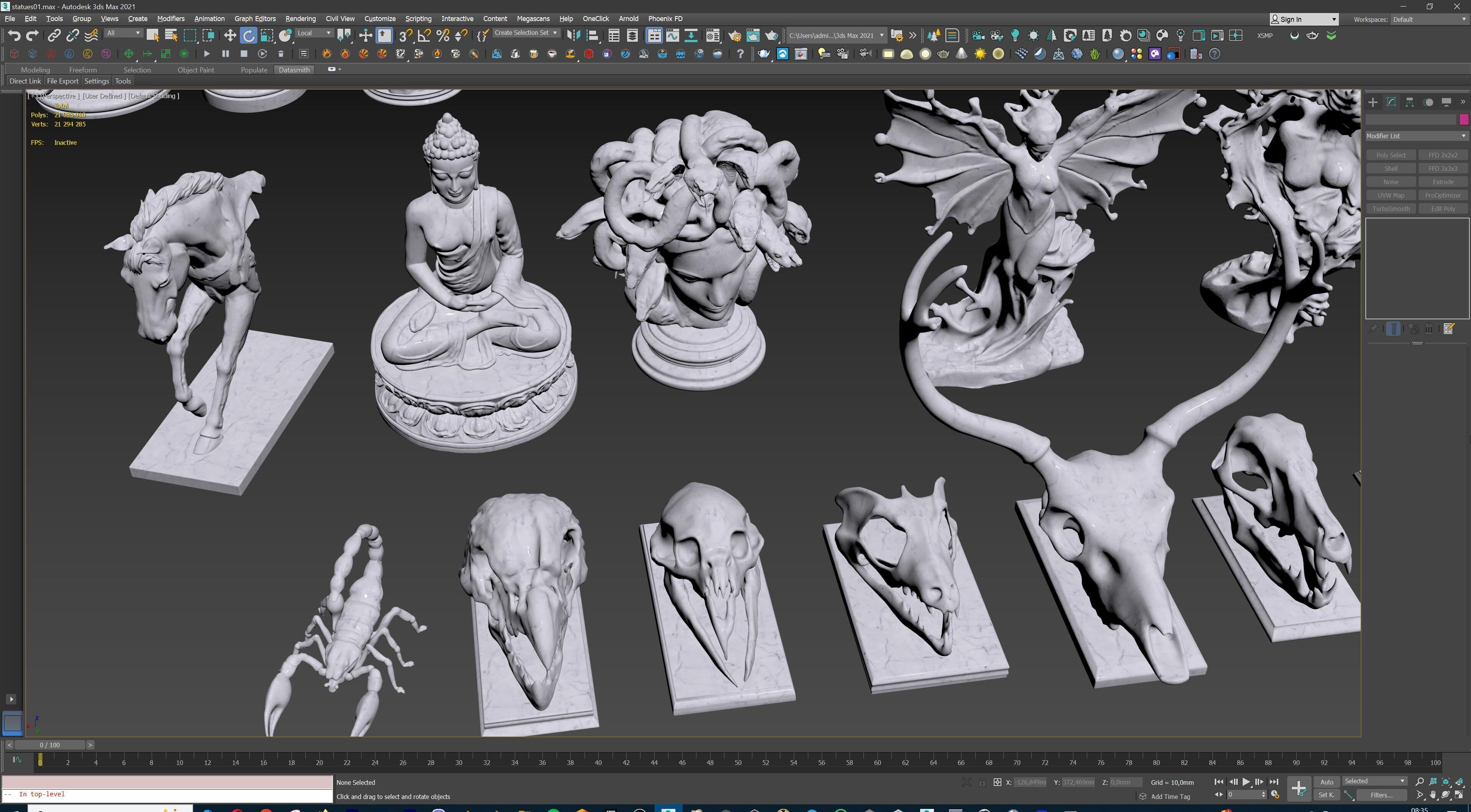 Fantasy Figurine Asset Pack 27 Stylized Statues 3D model_46