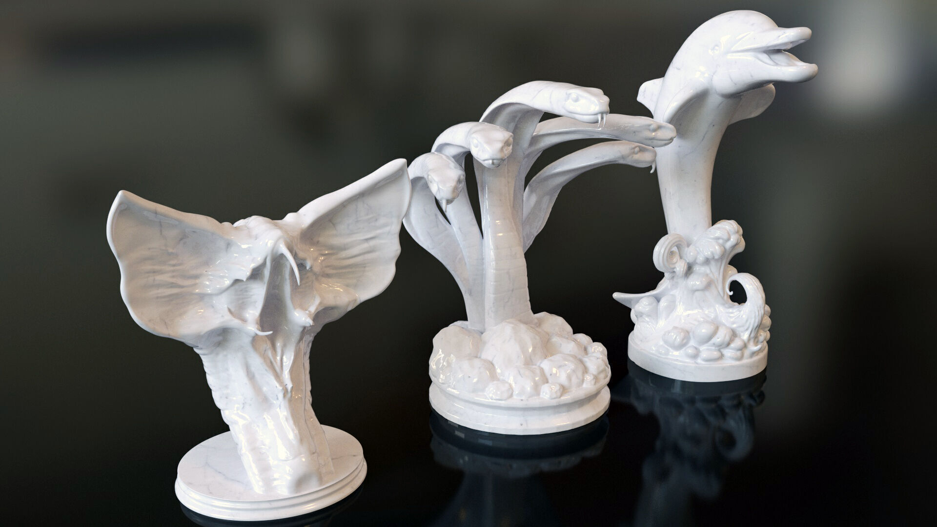 Fantasy Figurine Asset Pack 27 Stylized Statues 3D model_12