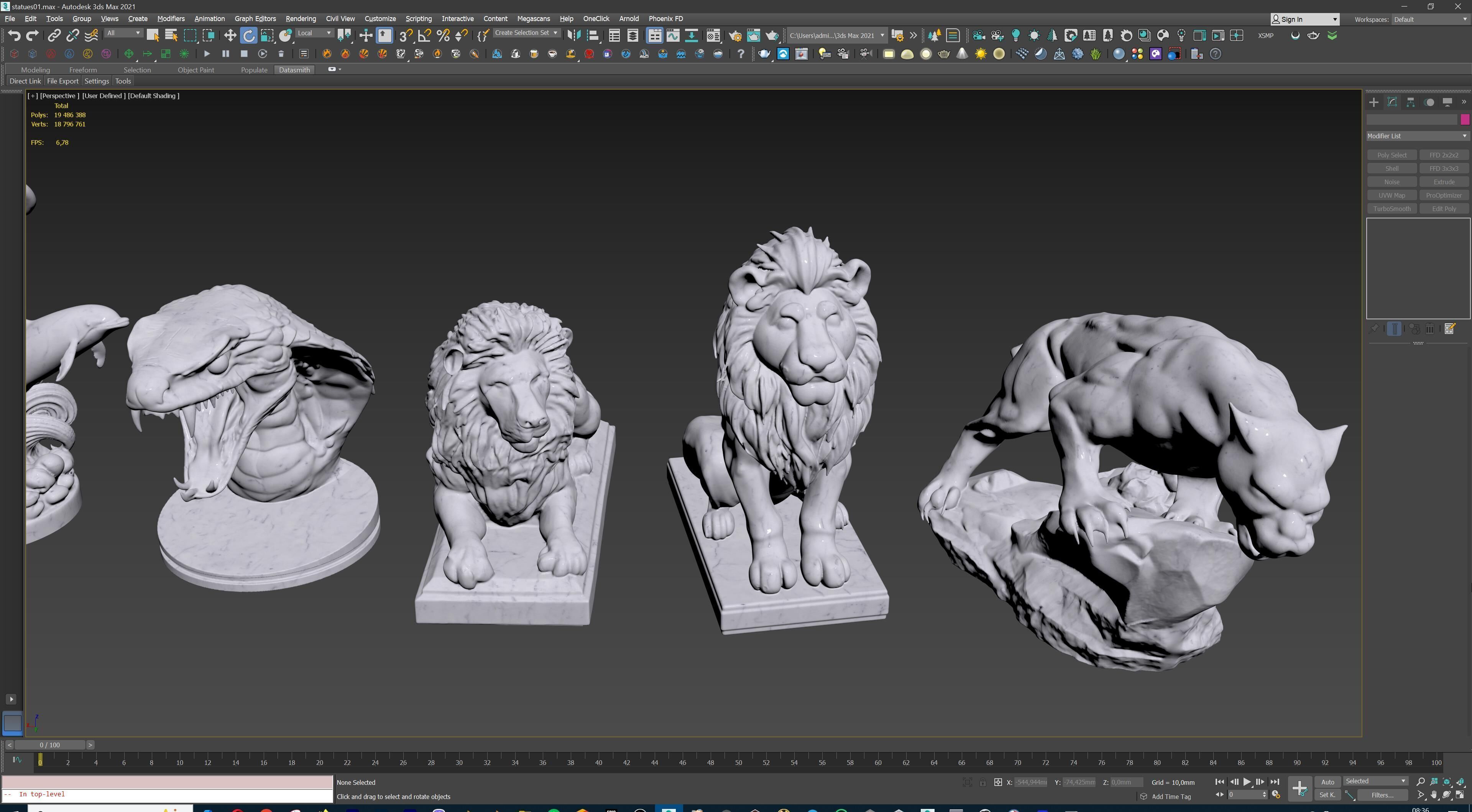 Fantasy Figurine Asset Pack 27 Stylized Statues 3D model_60