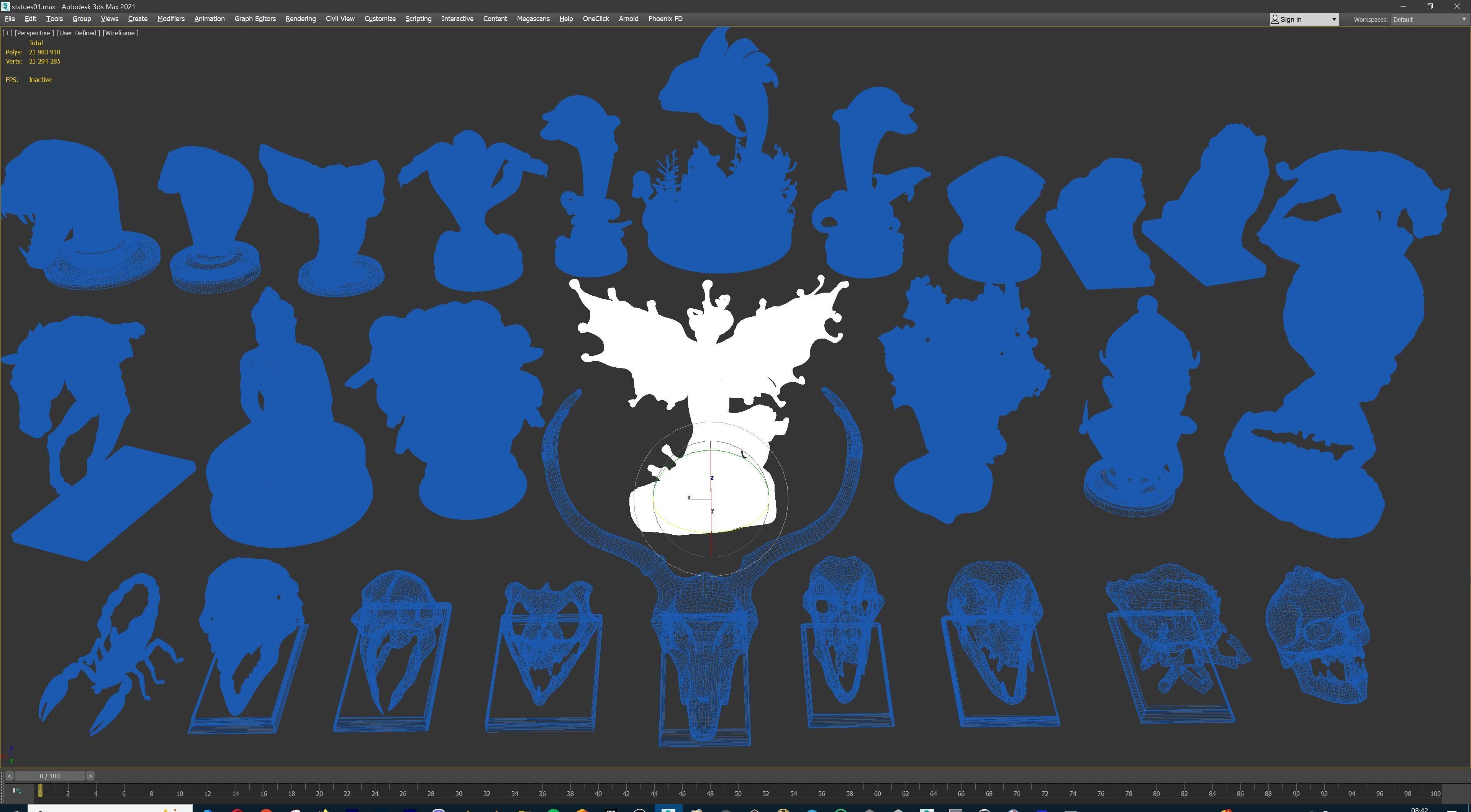 Fantasy Figurine Asset Pack 27 Stylized Statues 3D model_41