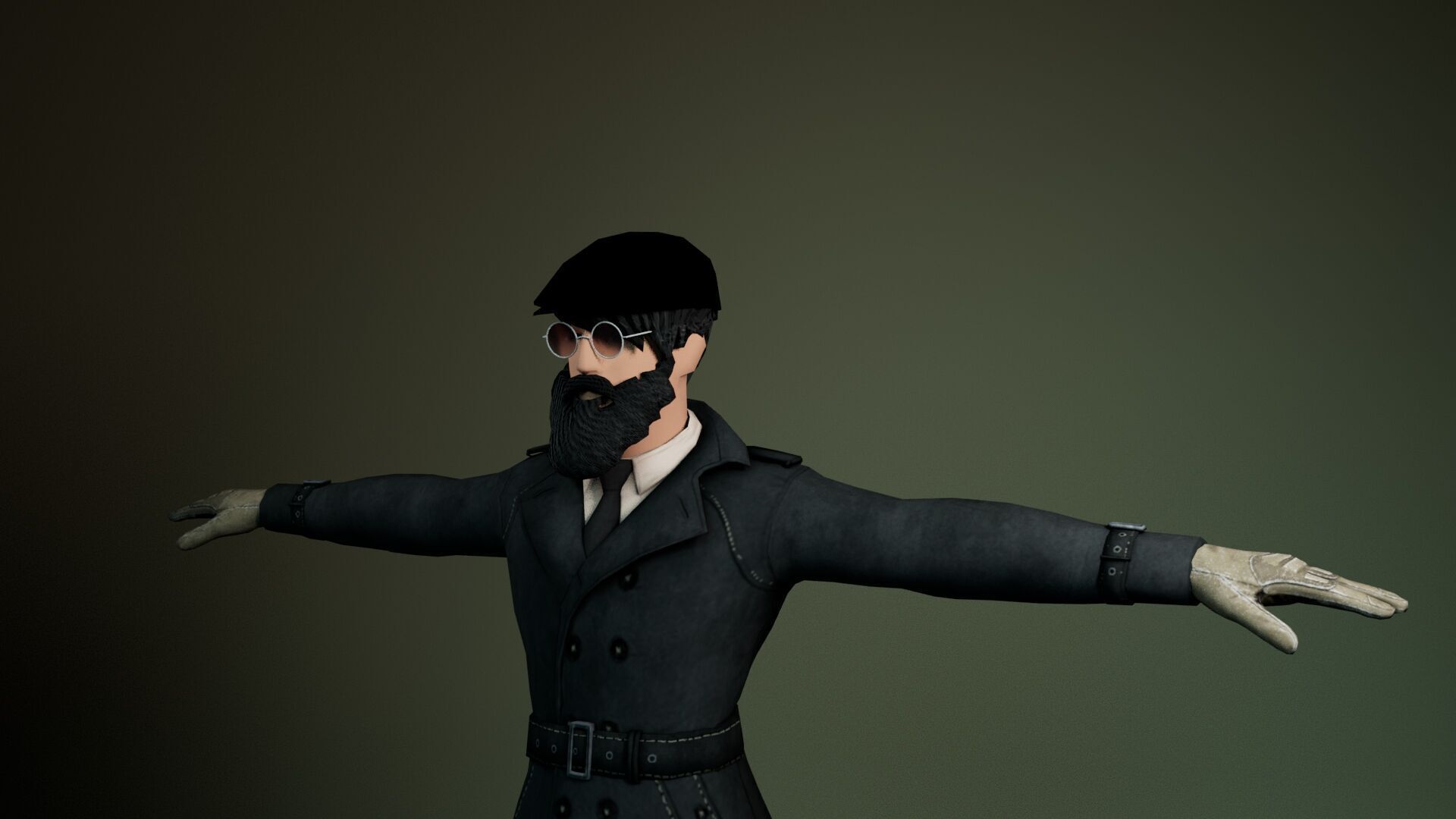 Low Poly Gangster Model Low-poly 3D model_6