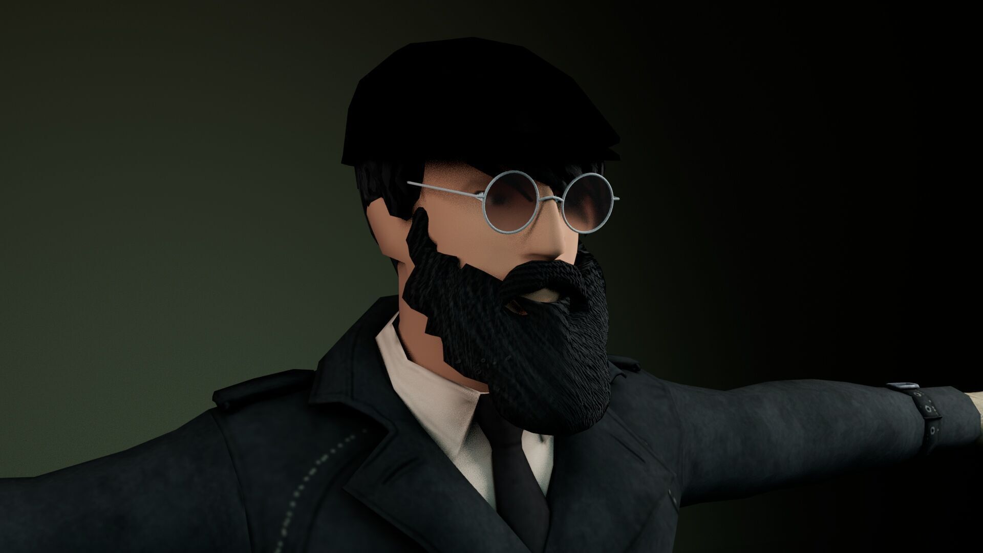 Low Poly Gangster Model Low-poly 3D model_3