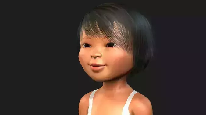 Stylized Teenager Girl Rigged 3D Model