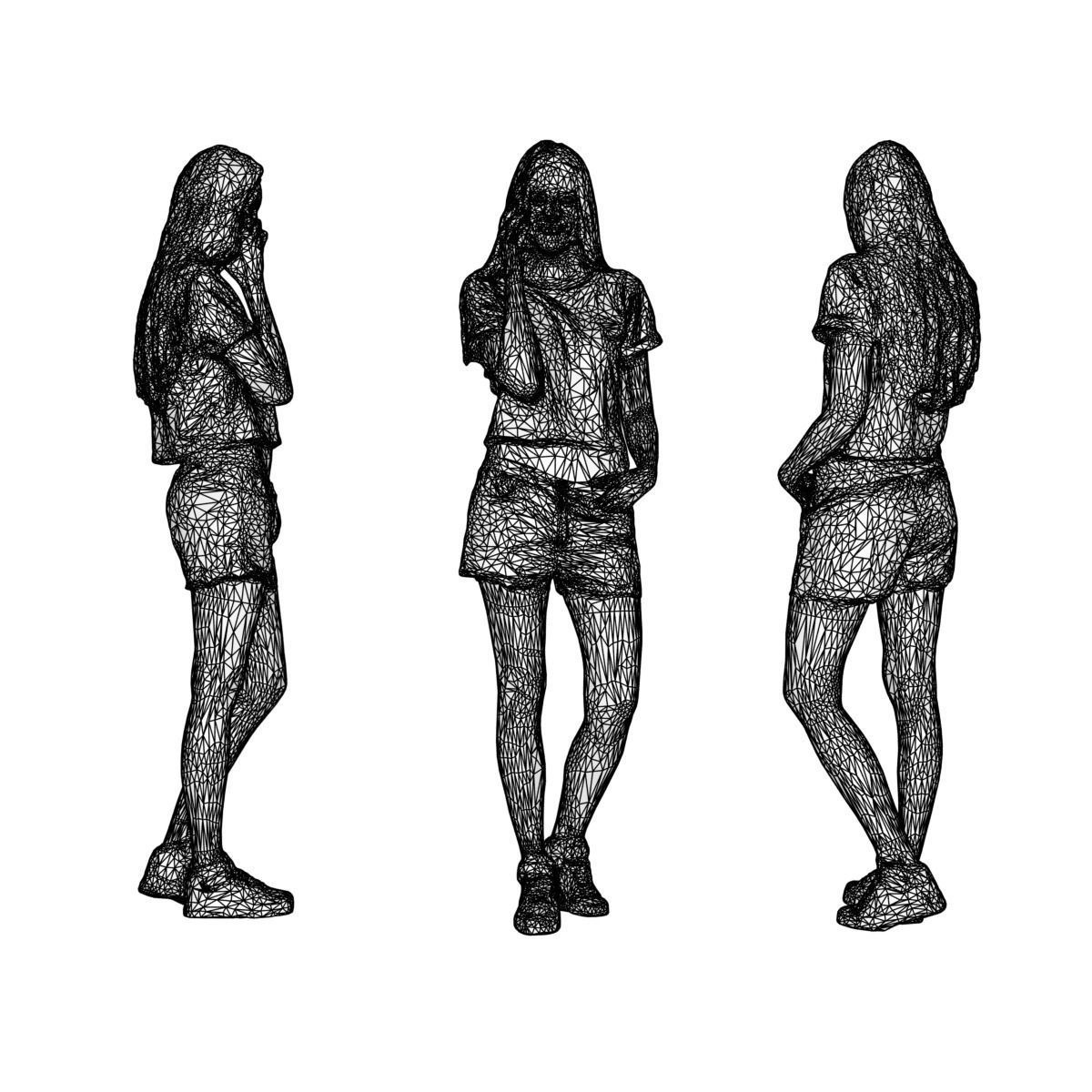 Cat Call Photorealistic arch viz 3D character Low-poly 3D model_7