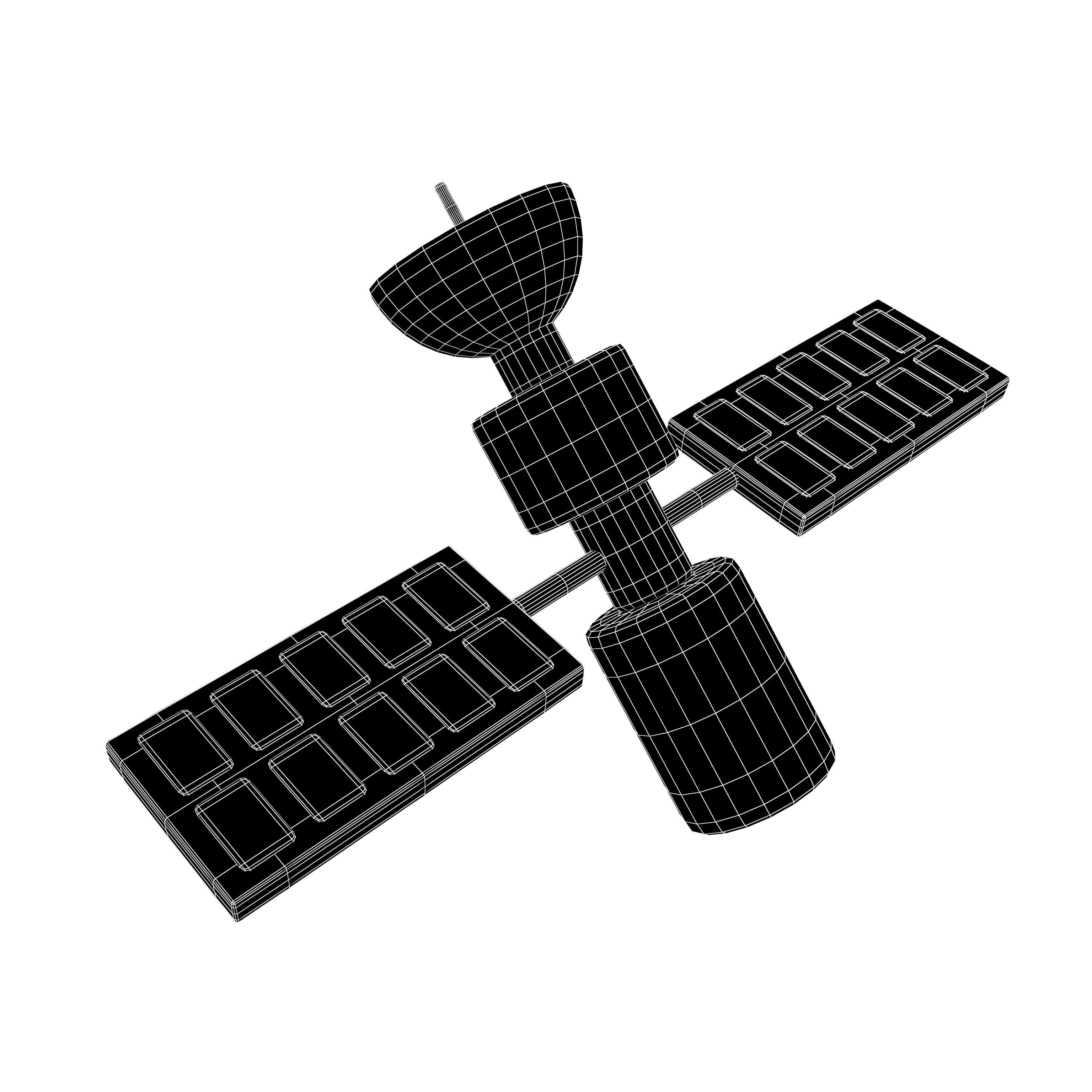 Satellite Icon v1 001 Low-poly 3D model_4