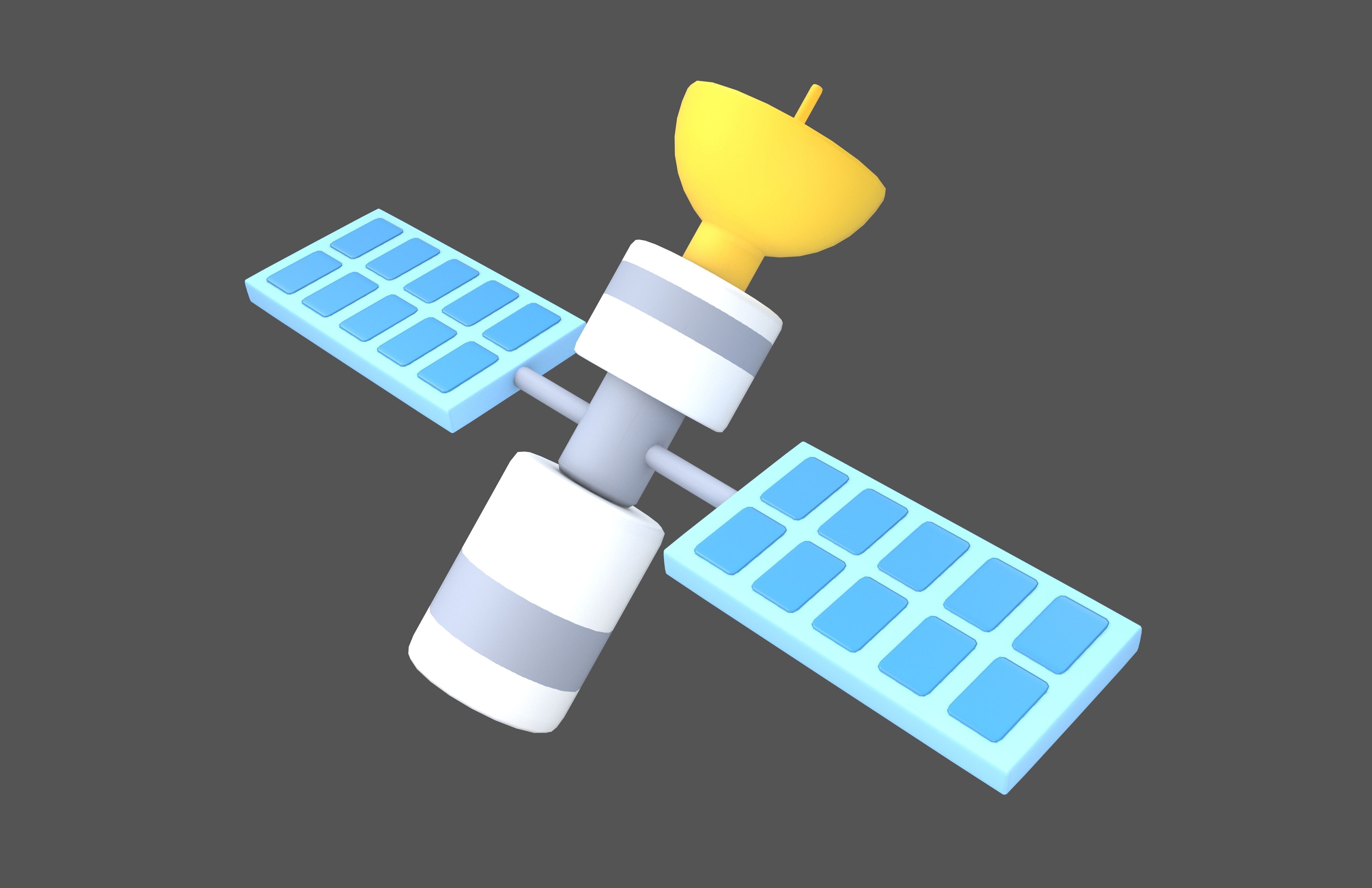 Satellite Icon v1 001 Low-poly 3D model_2