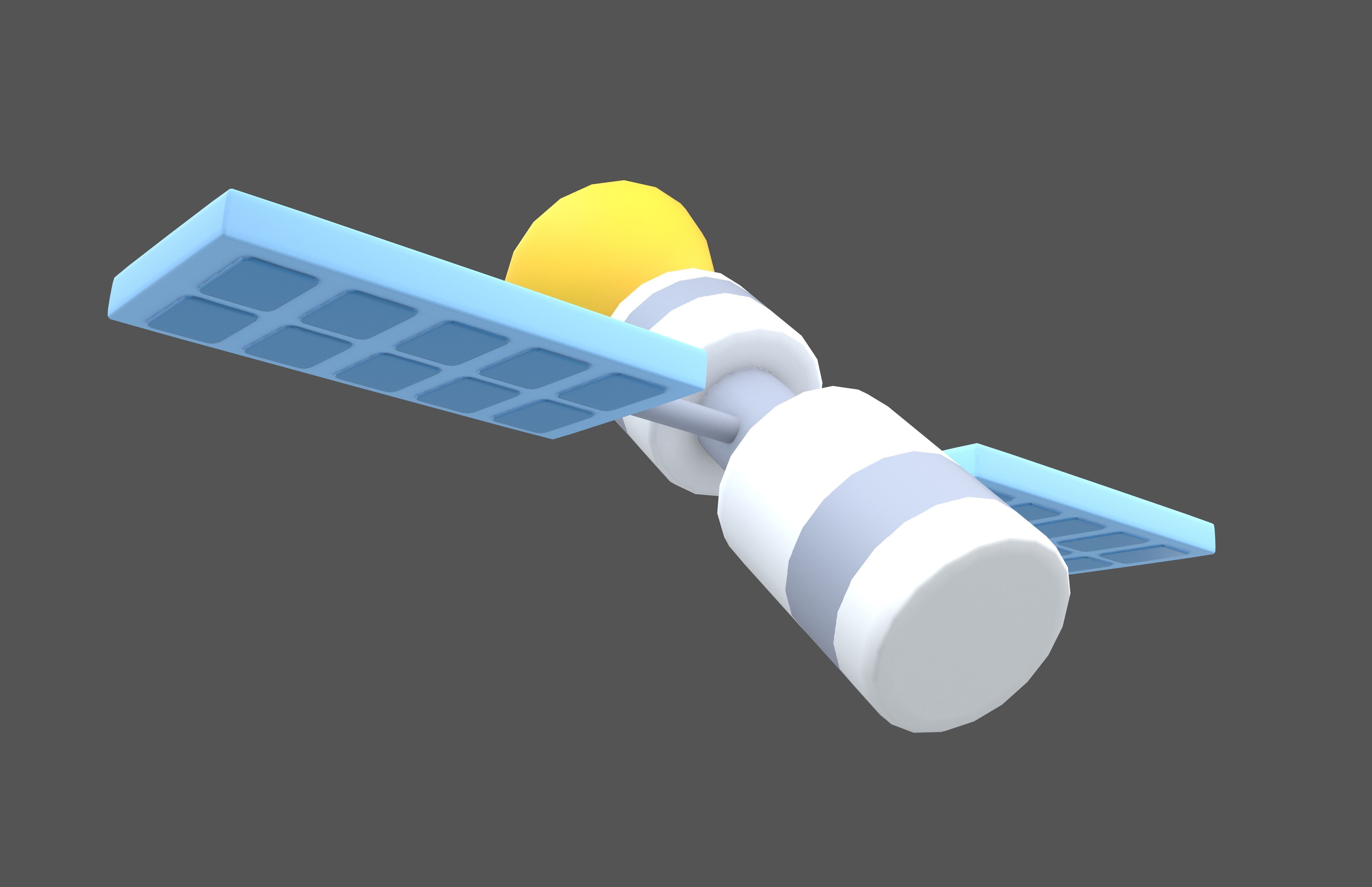 Satellite Icon v1 001 Low-poly 3D model_3
