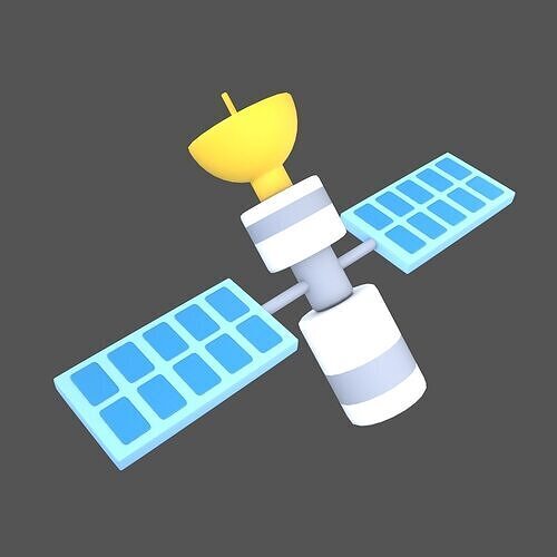 Satellite Icon v1 001 Low-poly 3D model