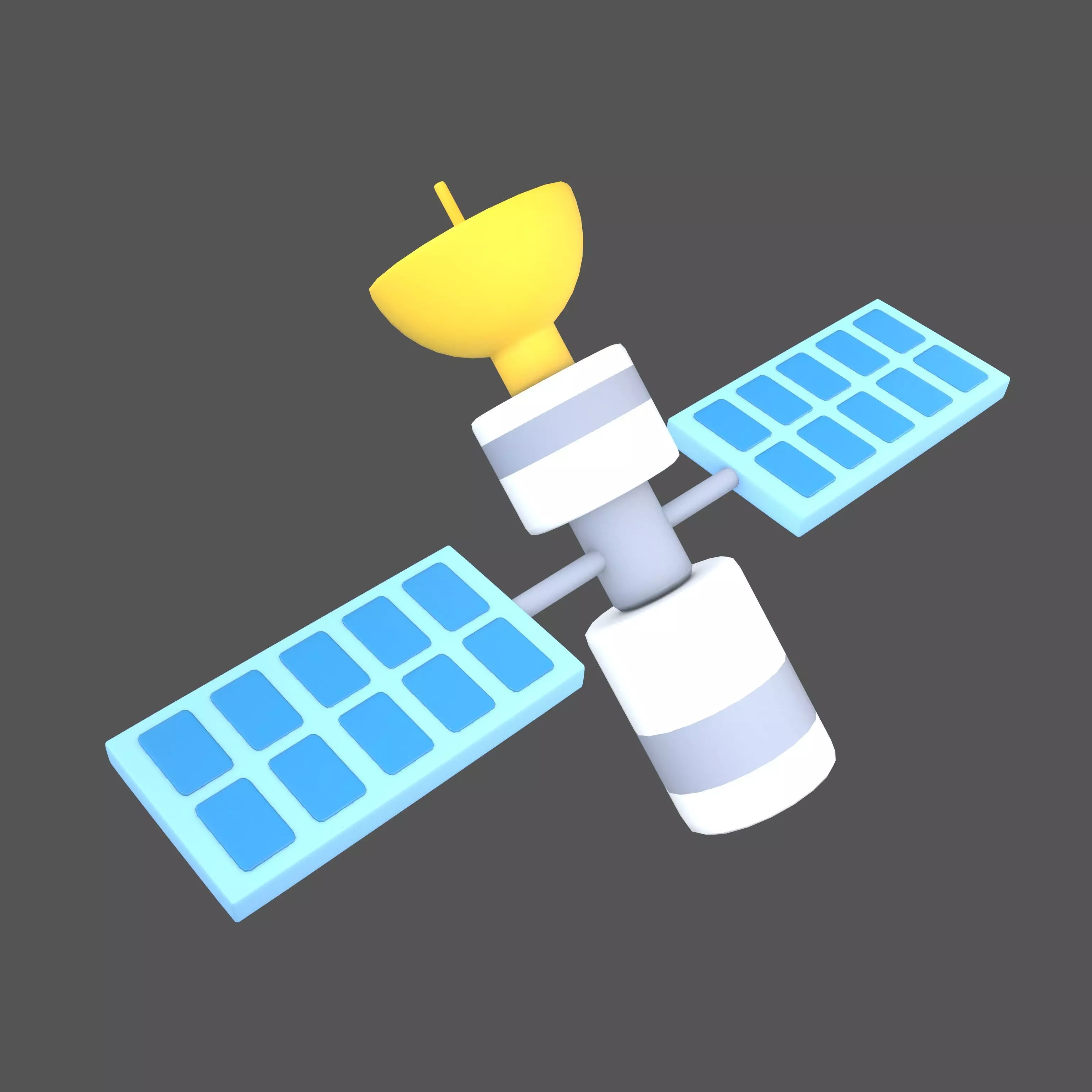 Satellite Icon v1 001 Low-poly 3D model_0