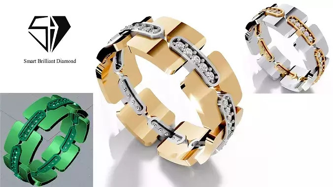 Luxury man Rolex design diamond ring model ror0034