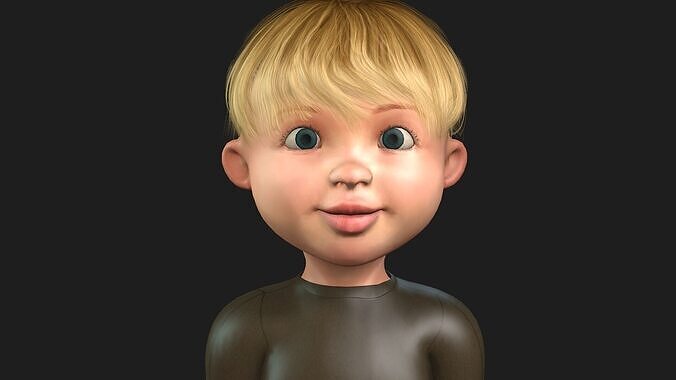 Stylized Teenager Boy Rigged 3D Model Low-poly 3D model
