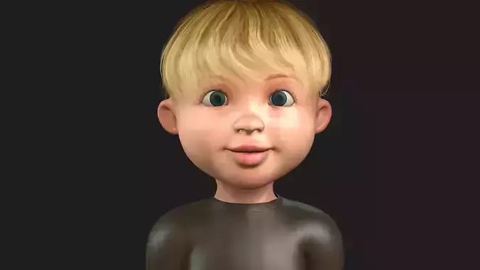 Stylized Teenager Boy Rigged 3D Model