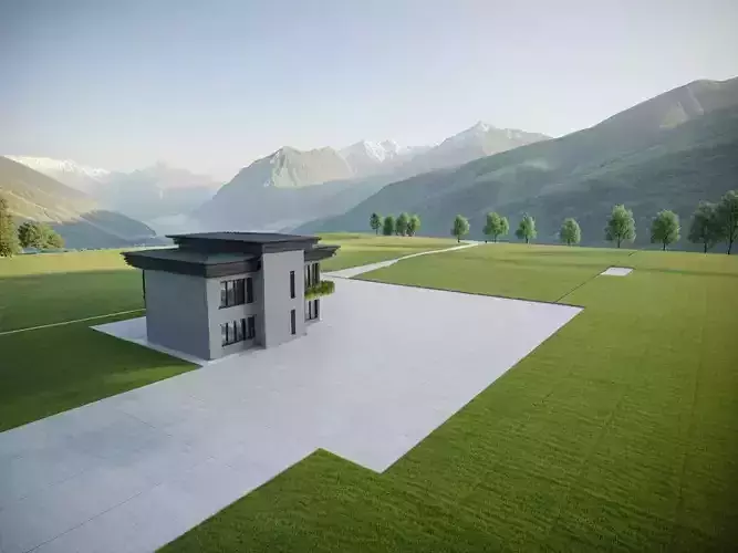 hand made realistic hitech  home project Low-poly 3D model