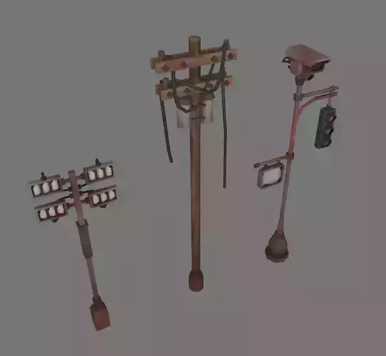 Big Power Lines and Traffic Lights Pack 02