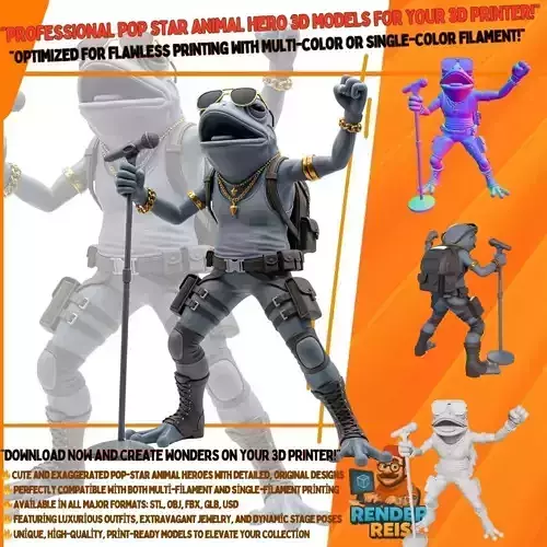Tactical Frog Rockstar Urban Wild Sound Warrior 3D Print Model