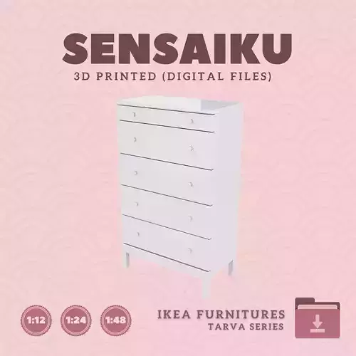 3 TARVA 5 Drawer Chest for Mini Dollhouse - IKEA - 3D Print