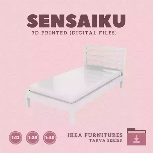 4 TARVA Bed Brame - Twin Bed for Dollhouse - IKEA - 3D Print