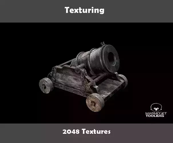 Medieval mortar  Low-poly 3D model