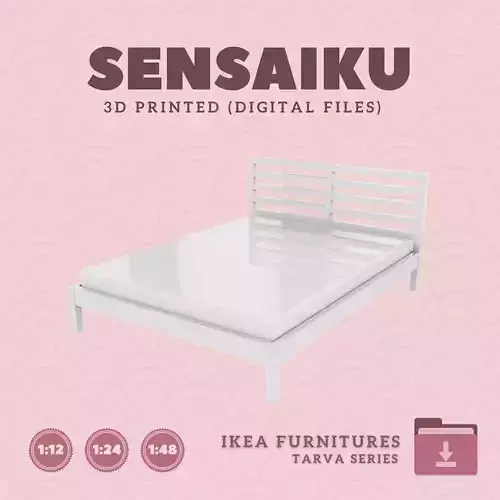 6 TARVA Bed Brame - Queen for Dollhouse - IKEA - 3D Print