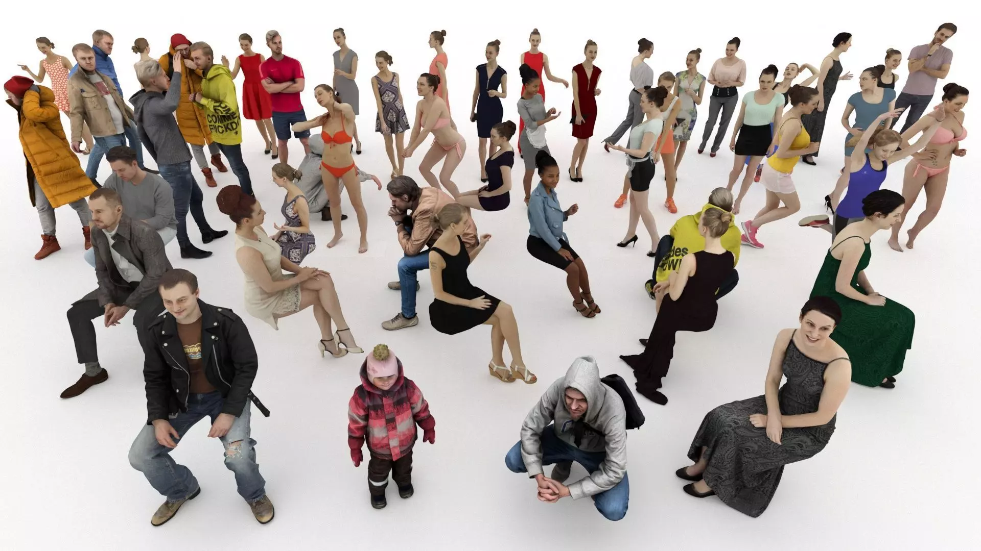 People pack poses scan 50 pieces vol 7 of 10 3D model