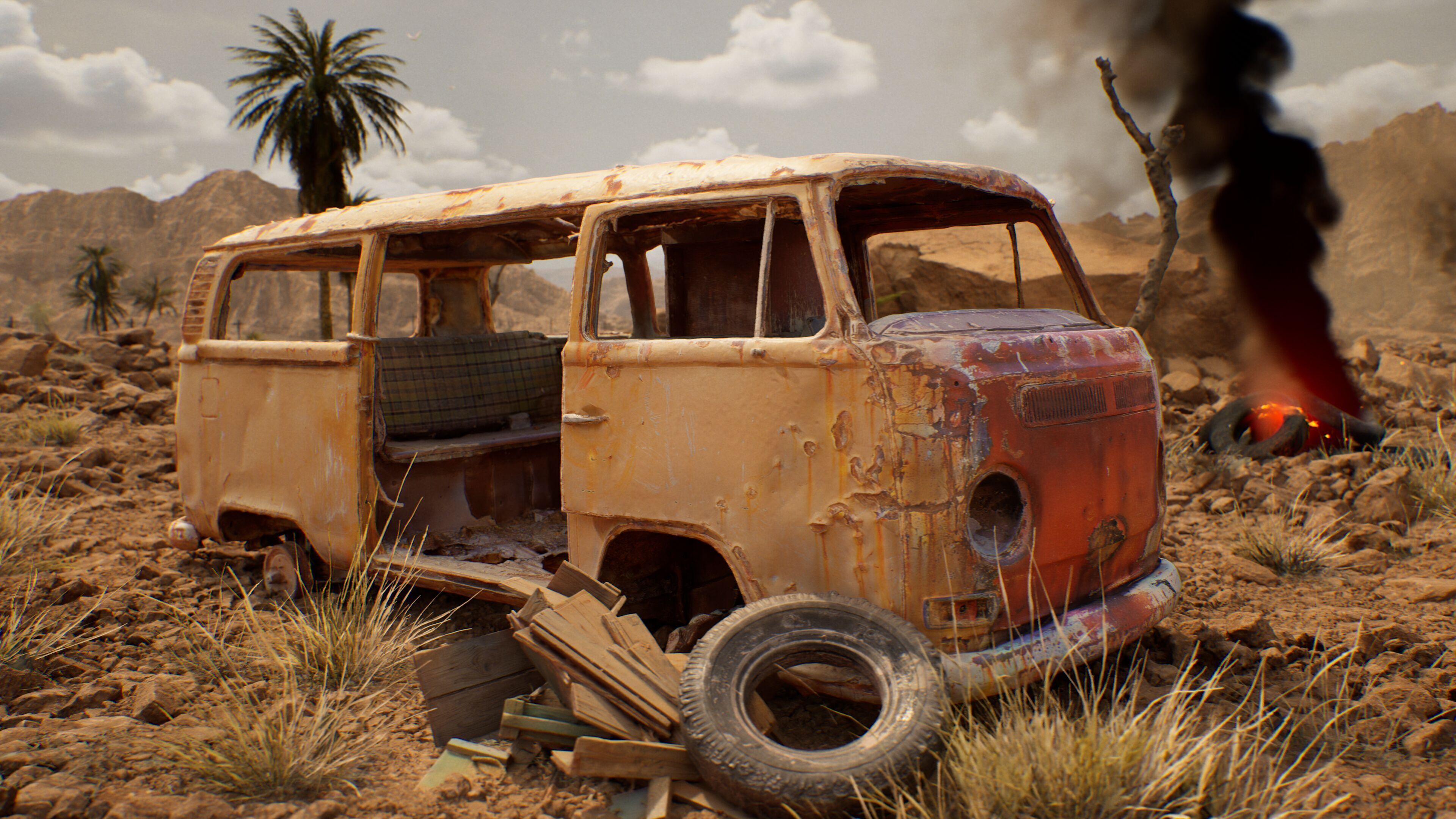 Photogrammetry Volkswagen Low-poly 3D model_6