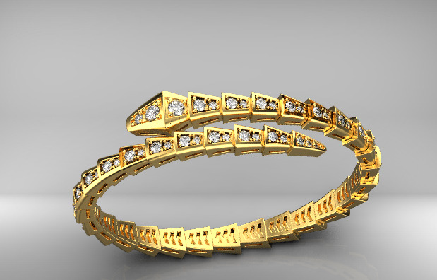 bvlgari serpenti bracelet 3D print model_14