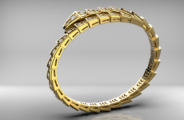 bvlgari serpenti bracelet 3D print model_11