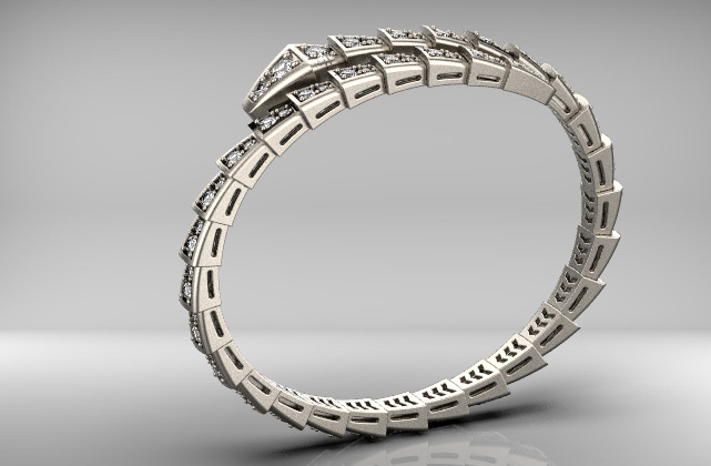 bvlgari serpenti bracelet 3D print model_12