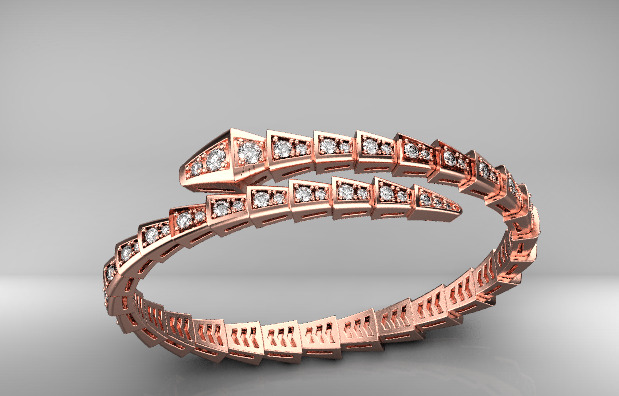 bvlgari serpenti bracelet 3D print model_15