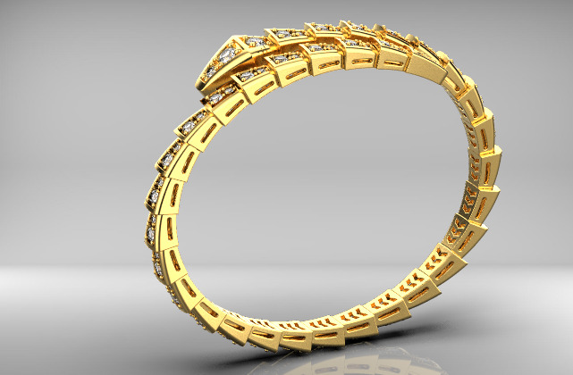 bvlgari serpenti bracelet 3D print model_8