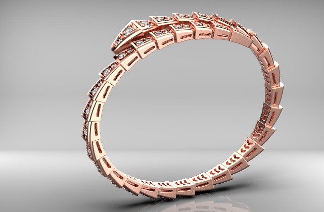bvlgari serpenti bracelet 3D print model_9