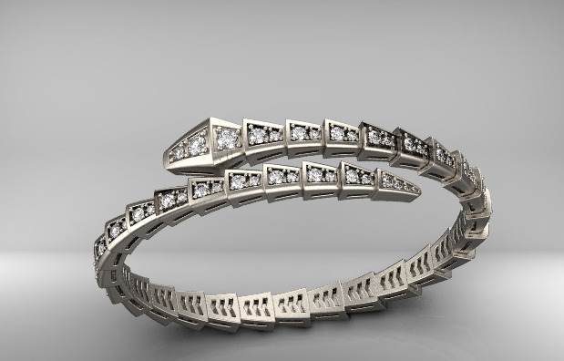 bvlgari serpenti bracelet 3D print model_13
