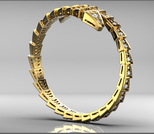 bvlgari serpenti bracelet 3D print model_17