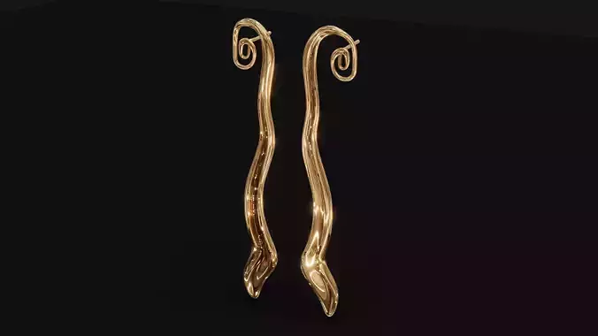 Contemporary Twisted Leaf Earrings