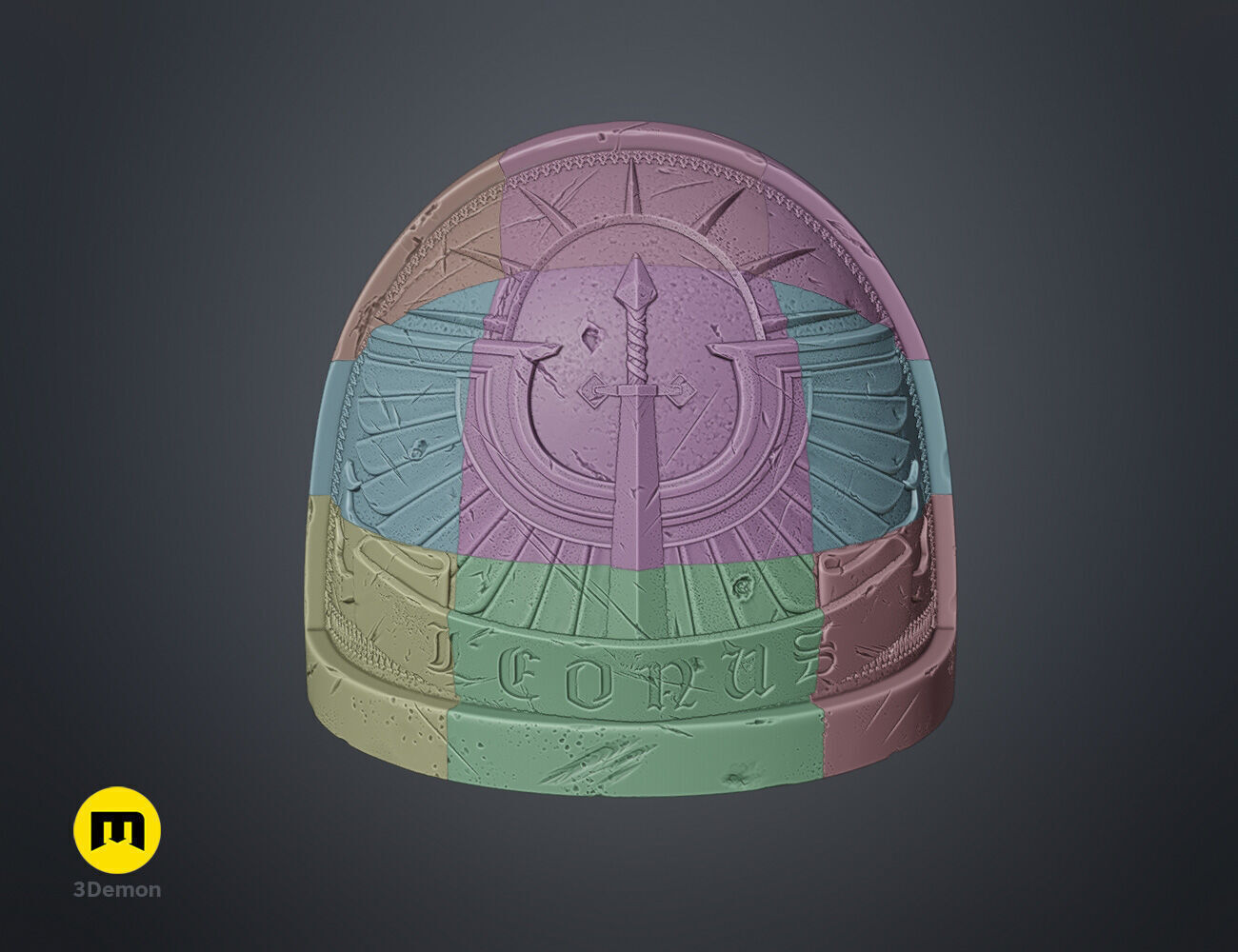 Dark Angels Shoulder Pauldron 3D print model_8