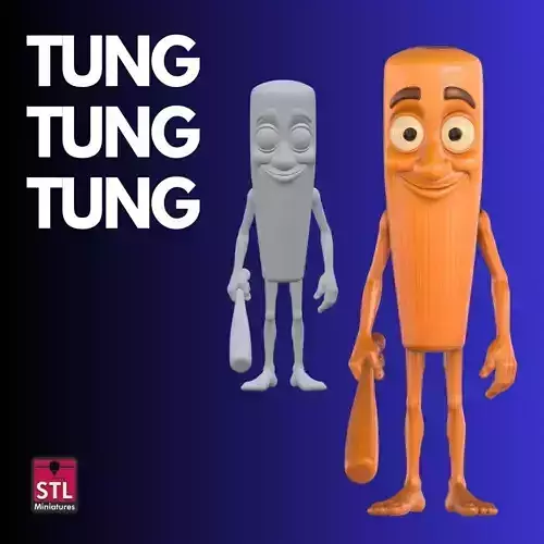The wood Stick Bearing  STL File Tung Tung Tung 3D print model