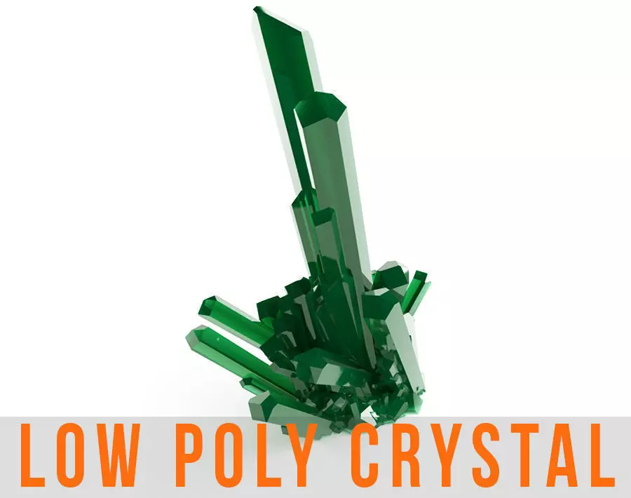 Crystal Diamond Low Poly Realistic krystal Low-poly 3D model_0