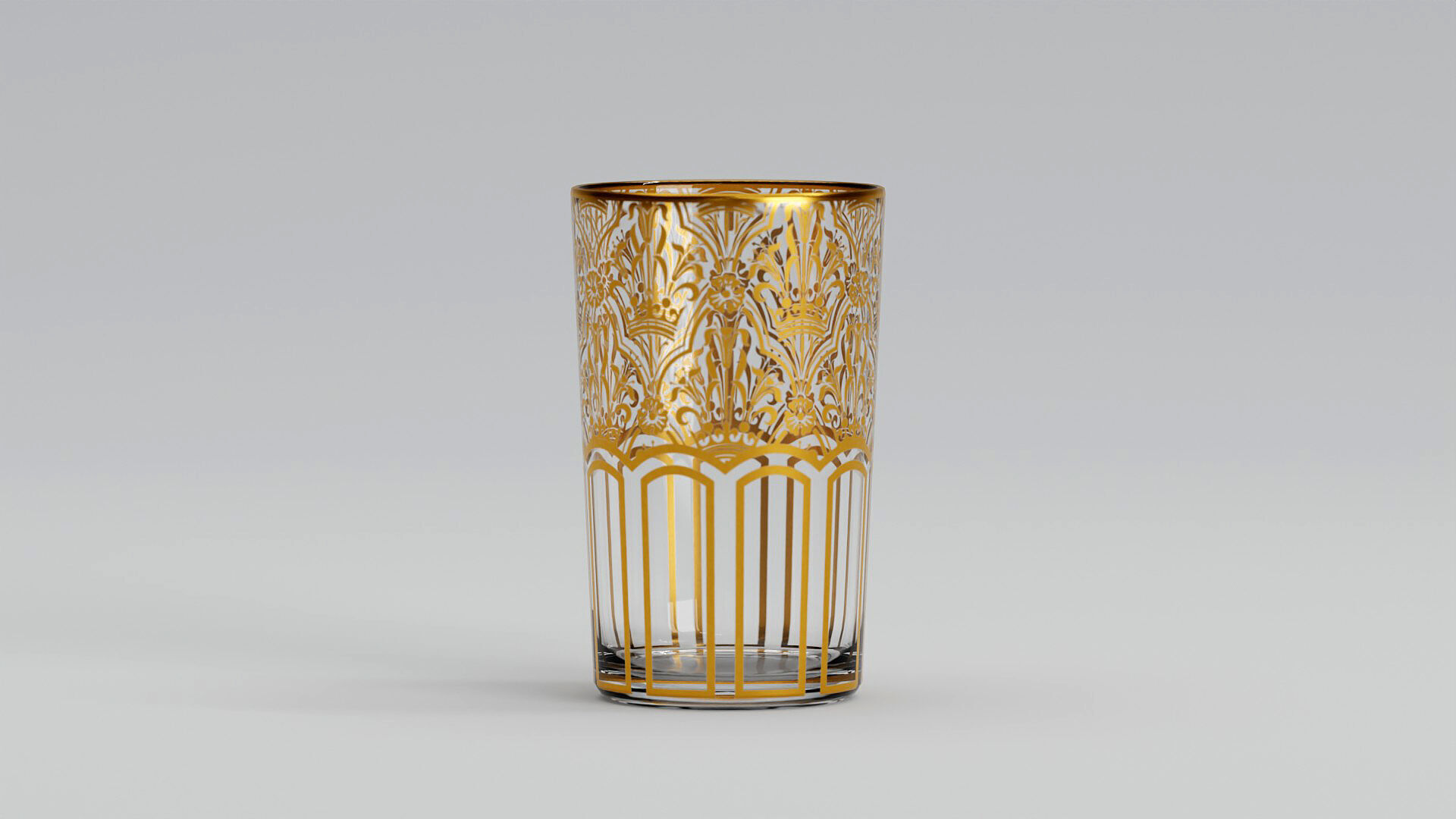 Colored Moroccan Teaglasses 3D Model Traditional Glassware Set Low-poly 3D model_2