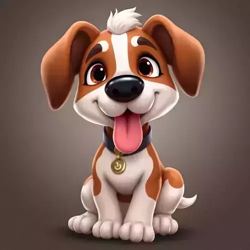 Dog Cartoon 3D Model