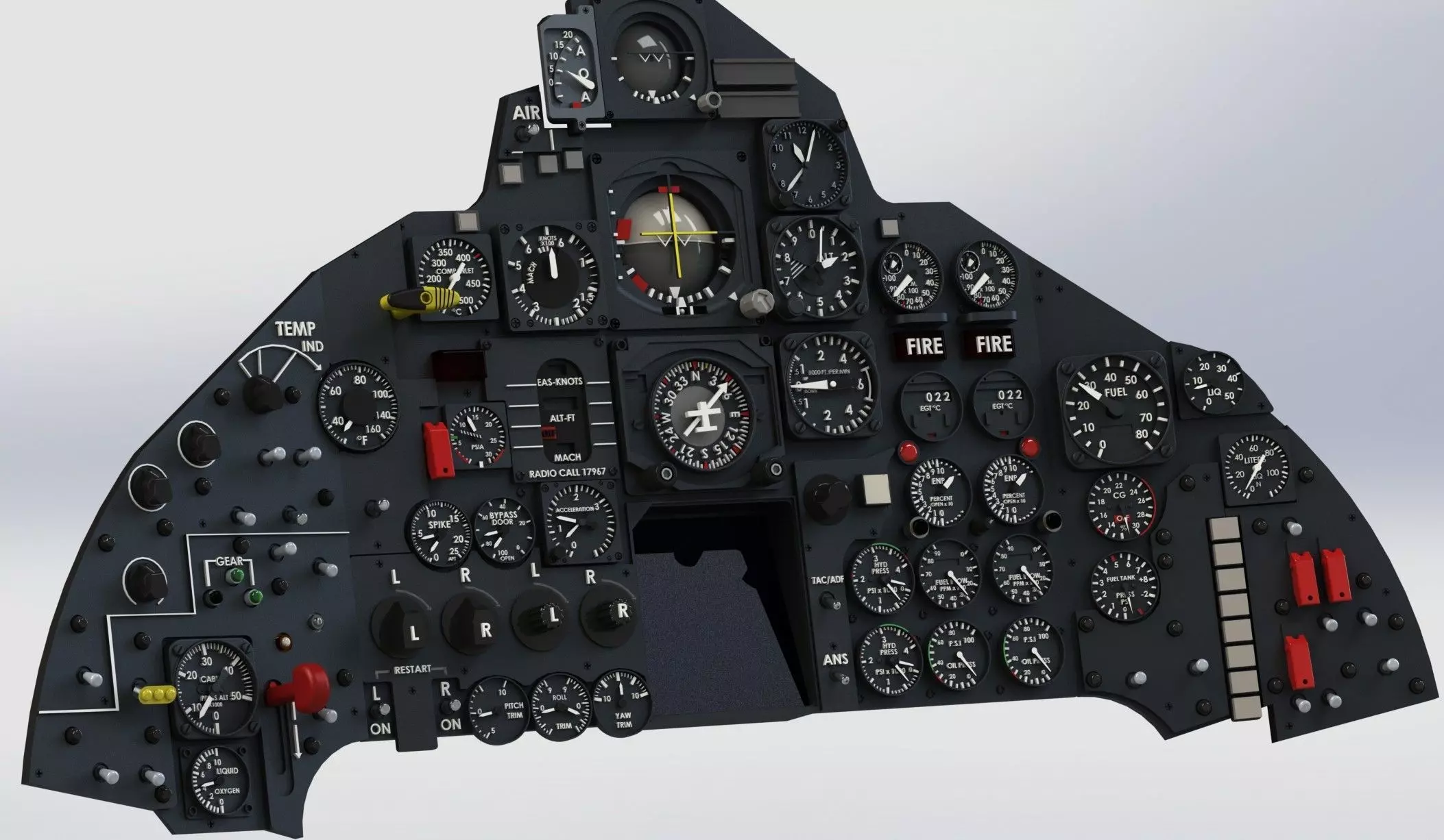 SR71 Complet cockpit HD work 3D print model_8